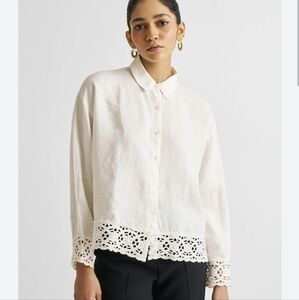 Reistor/Madewell Lace trim button down  shirt XS
